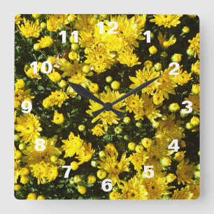Horloge Carrée Une multitude de mamans jaunes