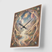 Horloge Carrée Une représentation abstraite d'un paradis caché (Angle)