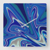 Horloge Carrée Une touche de bleu (Recto)