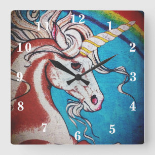 Horloge Carrée Unicorne