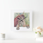 Horloge Carrée Unicorne (Maison)