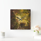 Horloge Carrée Unicorne d'or (Maison)