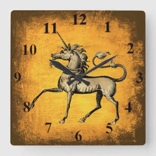 Horloge Carrée Unicorne vintage