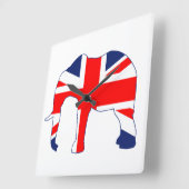Horloge Carrée Union Jack (Angle)