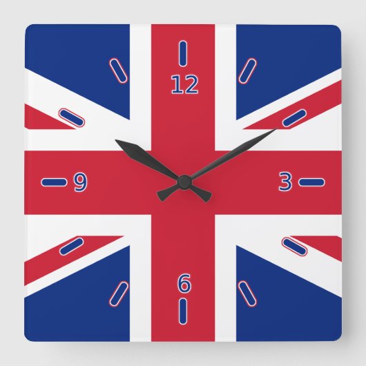 Horloge Carrée Union Jack Clock (Recto)