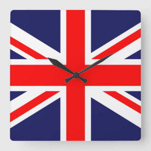 Horloge Carrée Union Jack - Drapeau du Royaume-Uni