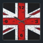 Horloge Carrée Union Jack robuste<br><div class="desc">Union Jack robuste</div>