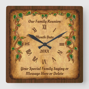 Horloge Carrée Unique Personalized Family Reunion Venin Ideas