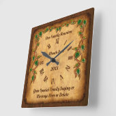 Horloge Carrée Unique Personalized Family Reunion Venin Ideas (Angle)
