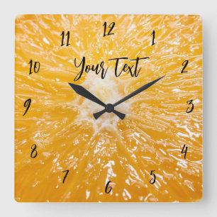 Horloge Carrée Unisex jaune orange