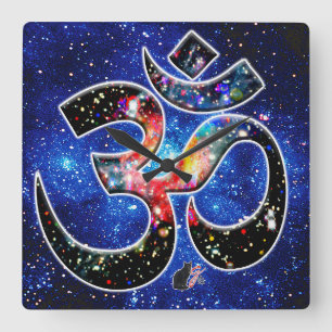 Horloge Carrée Universel OM Dhyana