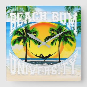Horloge Carrée Université Beach Bum