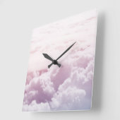 Horloge Carrée Up in the Pastel Clouds 1 (Angle)