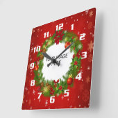 Horloge Carrée Upload a Photo Create your own Custom Christmas (Angle)