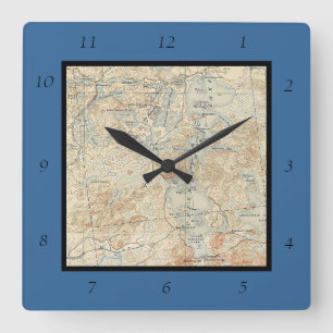 Horloge Carrée Upper Saranac Lake Détail de l'ancienne carte topo