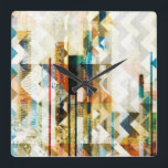 Horloge Carrée Urbain Chevron II<br><div class="desc">Décorations pour la maison</div>