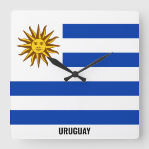 Horloge Carrée Uruguay Drapeau éblouissant patriotique