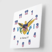 Horloge Carrée US Virgin Islands Flag St. Thomas VI Patriotic USA (Angle)
