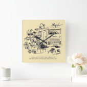 Horloge Carrée Vacances en famille (Maison)