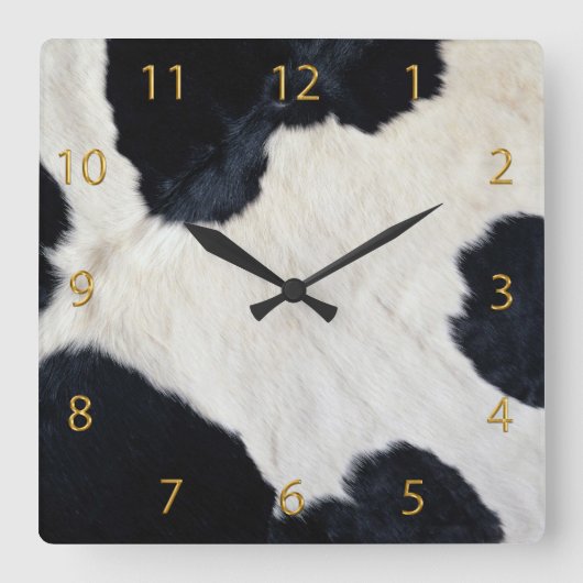 Horloge Carrée Vache cachée (Recto)