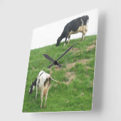 Horloge Carrée Vaches (Angle)