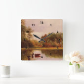 Horloge Carrée Vaches dans un paysage d'eau, Albert Bierstadt (Maison)