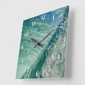 Horloge Carrée Vague de pipeline (Angle)
