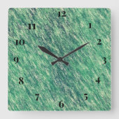 Horloge Carrée Vagues De Vert (Recto)