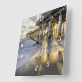 Horloge Carrée Vagues Douces À Cocoa Pier (Angle)