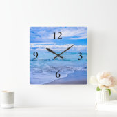 Horloge Carrée vagues océaniques extraordinaires (Maison)
