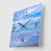Horloge Carrée vagues océaniques extraordinaires (Angle)