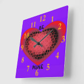 Horloge Carrée Valentine (Angle)