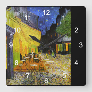 Horloge Carrée Van Gogh , “Cafe Terrace at Night”