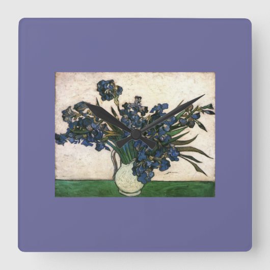 Horloge Carrée Van Gogh Iris Lavendar (Recto)
