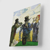 Horloge Carrée Van Gogh ; Les Boissons, Post impressionnisme Vint (Angle)