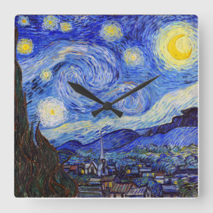 Horloge Carrée Van Gogh, "Nuit étoilée", No.04