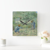 Horloge Carrée Van Gogh Première étape de la peinture Art (Maison)