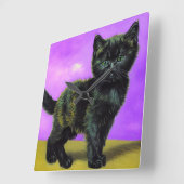 Horloge Carrée Van Gogh Style Cat (Angle)