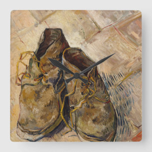 Horloge Carrée Van Gogh Worn Chaussures Peinture Art Carré Horlog