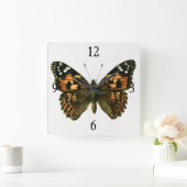 Horloge Carrée Vanessa cardui (Maison)