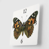 Horloge Carrée Vanessa cardui (Angle)