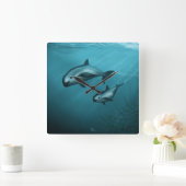 Horloge Carrée Vaquita Porpoises (Maison)