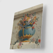 Horloge Carrée Vase de fleurs dans un créneau (Angle)