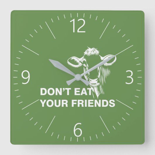 Horloge Carrée Veganism (Recto)