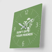 Horloge Carrée Veganism (Angle)