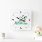 Horloge Carrée Veganisme (Maison)