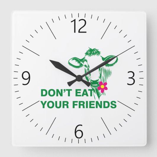 Horloge Carrée Veganisme (Recto)