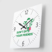 Horloge Carrée Veganisme (Angle)