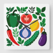Horloge Carrée Vegetable pattern (Recto)