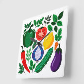 Horloge Carrée Vegetable pattern (Angle)